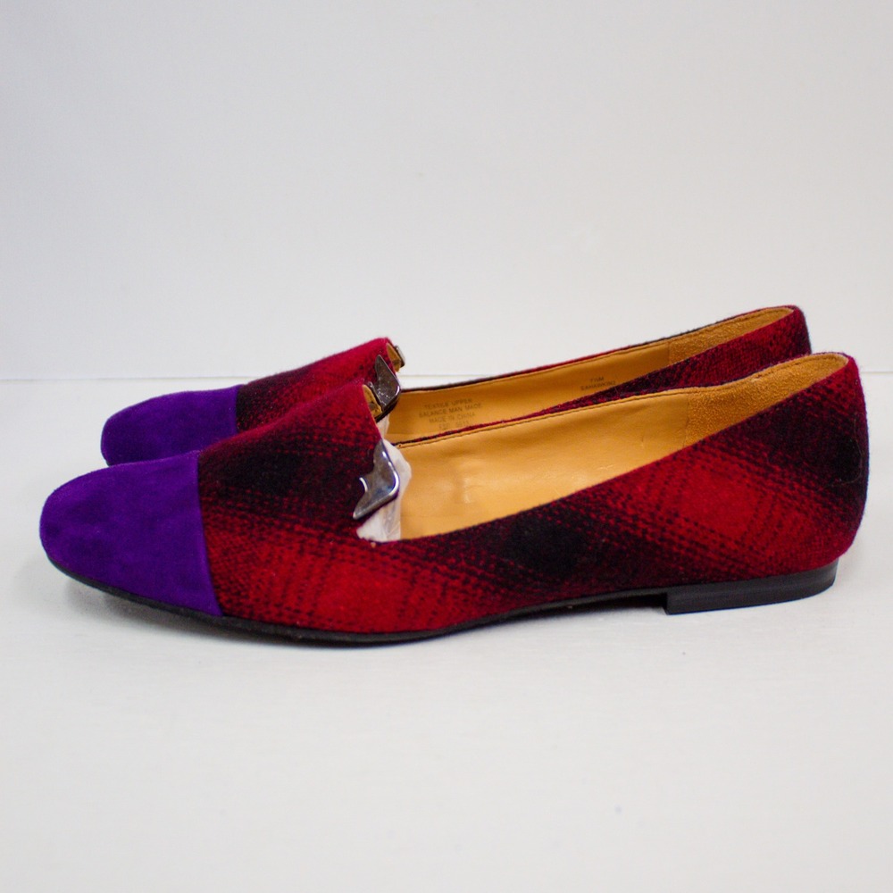 Enzo Angiolini Loafers/ Flats Tartan Pattern Women's Sz 7.5- Modern Chic - Picture 6 of 8